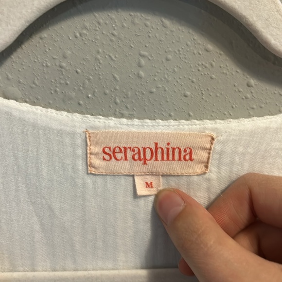 Seraphina London The Midi Pleat Dress White Cotton‎ Seersucker - Picture 5 of 7